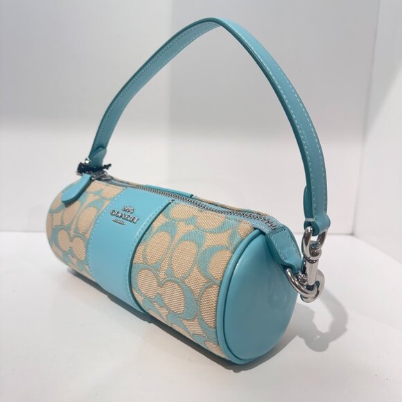 Coach CU003 Nolita Barrel Bag In Signature Jacquard IN Faded Blue - Picture 2 of 6